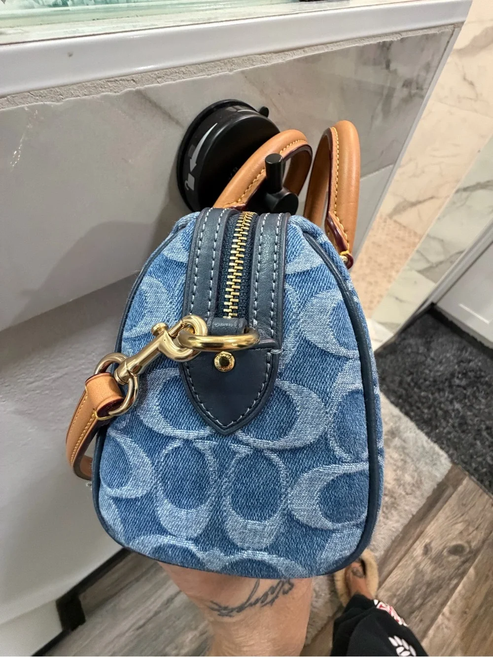 Coach Mini Rowan Crossbody Denim with matching wallet
